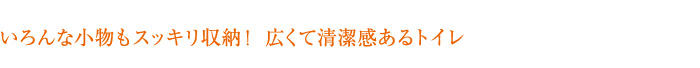 「いろんな小物もスッキリ収納！広くて清潔感あるトイレ」